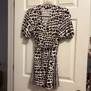 Stylish Black and Cream Patterned Dress